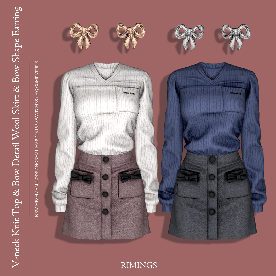 Скриншот мода Джемпер с юбкой и сережками